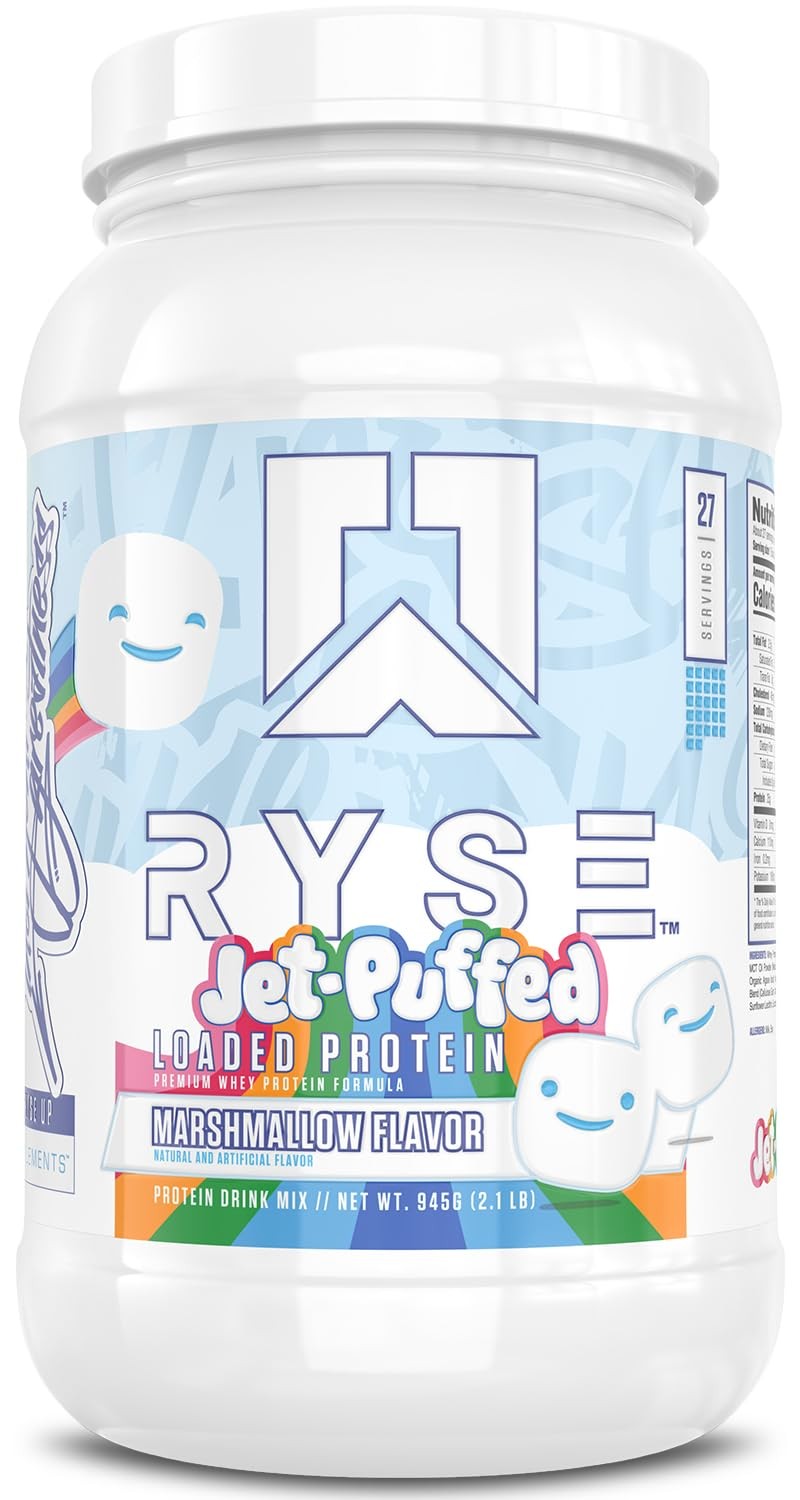 RYSE Loaded Protein Powder – Jet-Puffed Marshmallow – 25g Whey Protein Isolat…