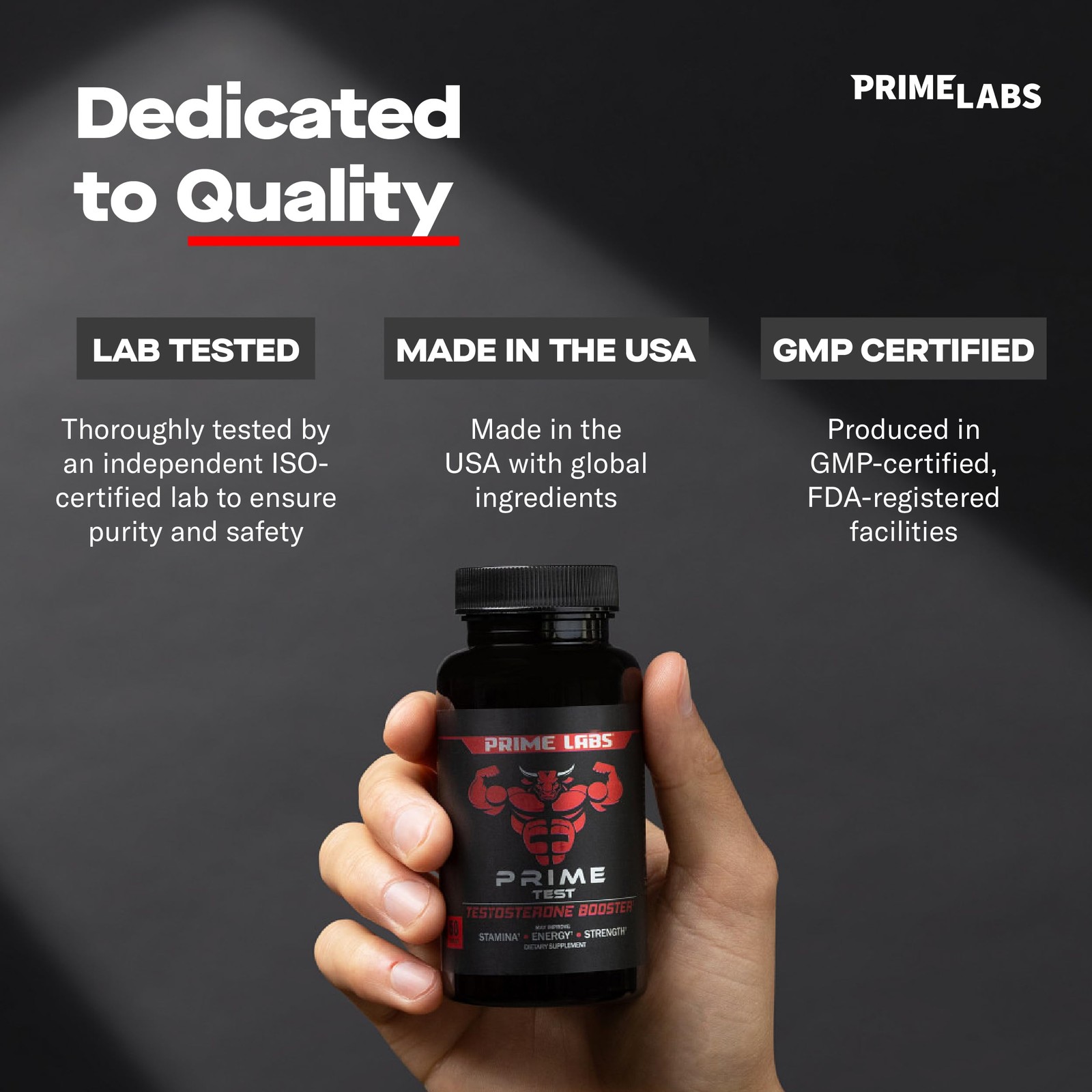 Prime Labs – Men’s Testosterone Booster – 60 Count (Pack of 1), Test