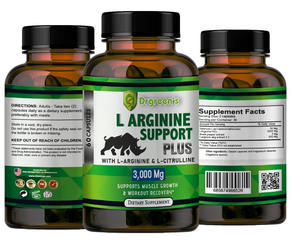 Nitric Oxide Booster Supplement L-Arginine 3000mg Highest Potency Muscle Pump