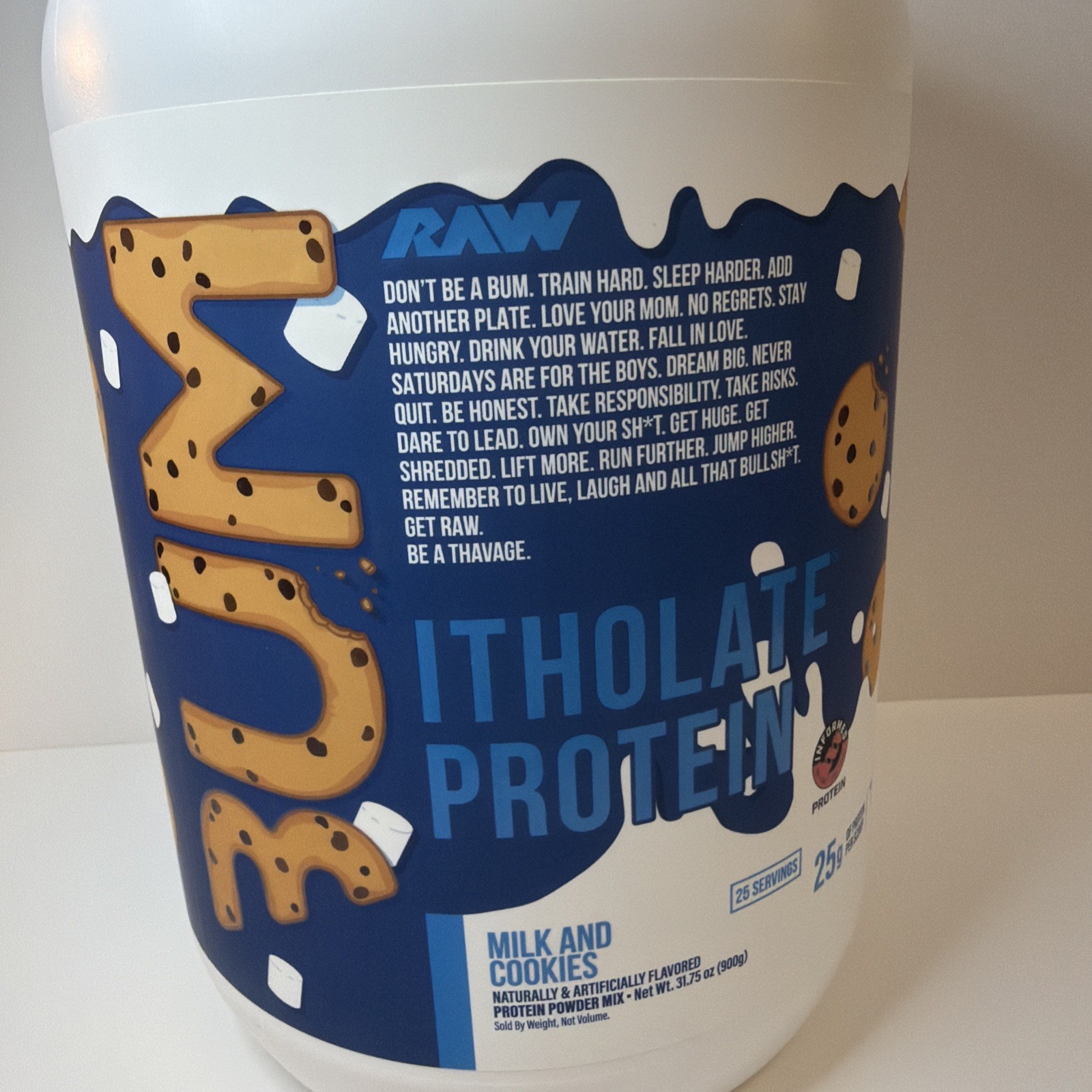 Raw Nutrition BUM Itholate Protein – Milk And Cookies – New – 25 Servings