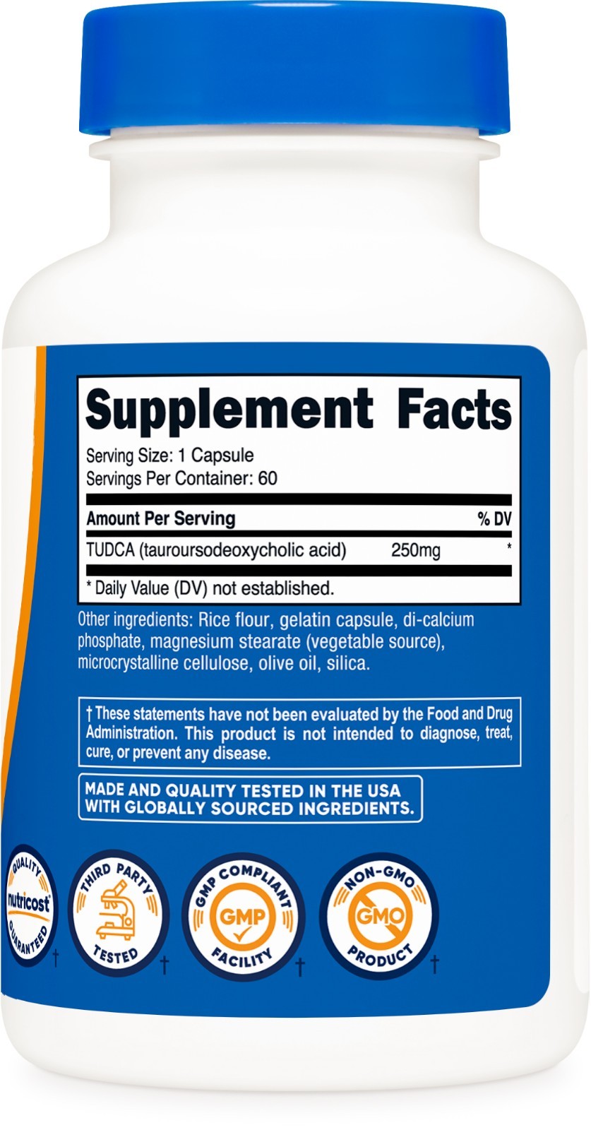 Nutricost Tudca Pills, 250mg Per Capsule, 60 Capsules (3 Pack)