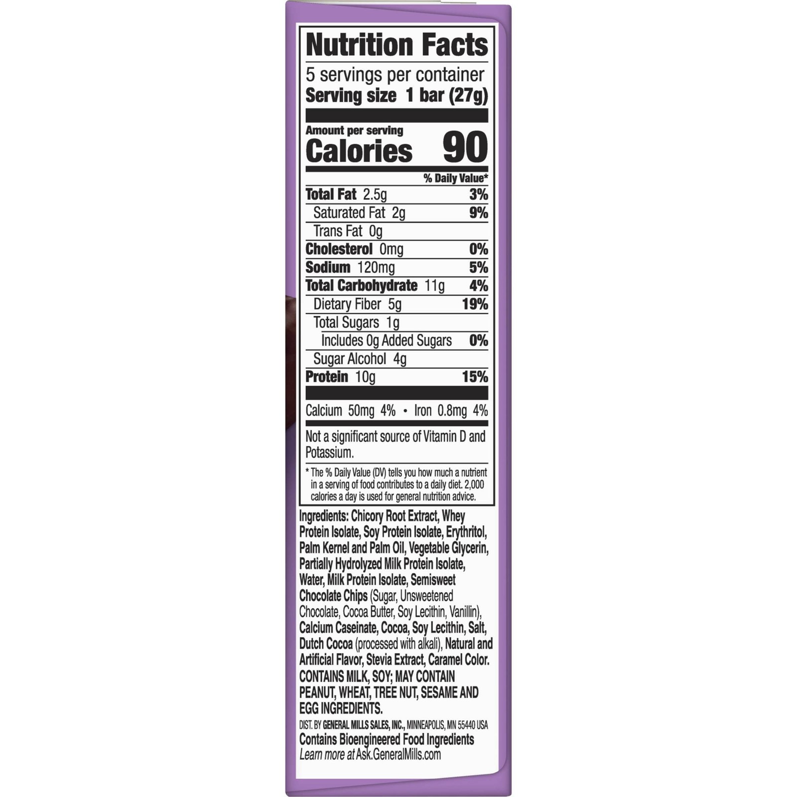 Protein One 90 Calorie Protein Bars, Chocolate Chip, Keto Friendly, 5 Ct, 4.8 oz