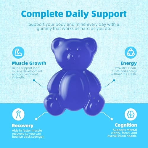 Creatine Monohydrate Gummies 5000mg 90 Count Blueberry