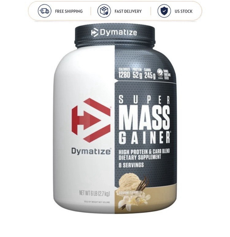 Dymatize Super Mass Gainer Powder Gourmet Vanilla High Protein 6 lb (2.7 kg)