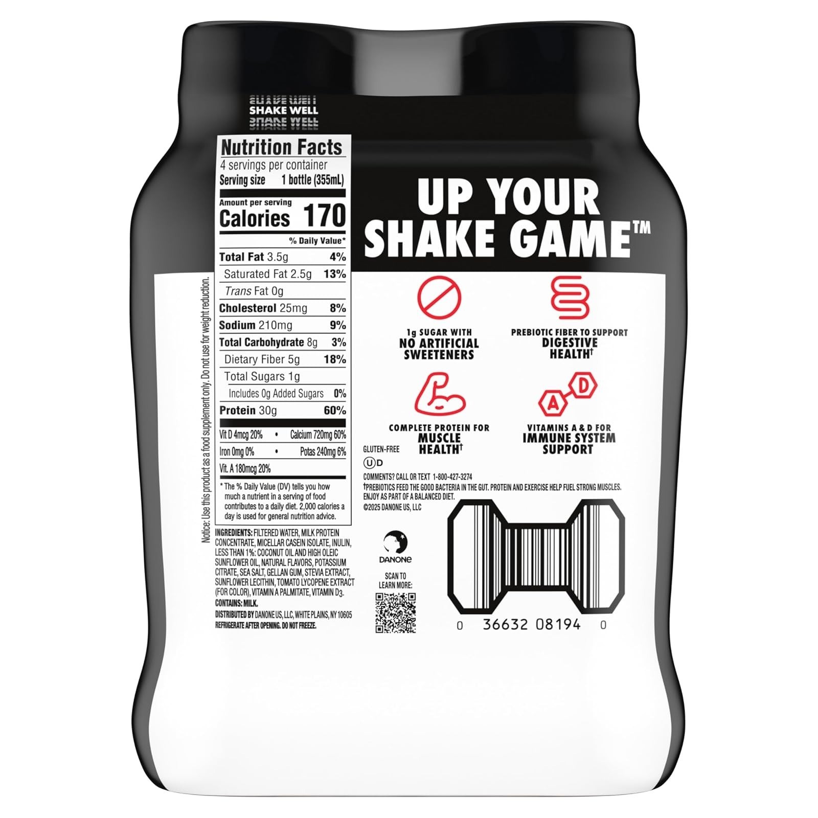 Oikos Strawberry Protein Shake 30g, Ready to Drink, 12 fl oz, 4 Count