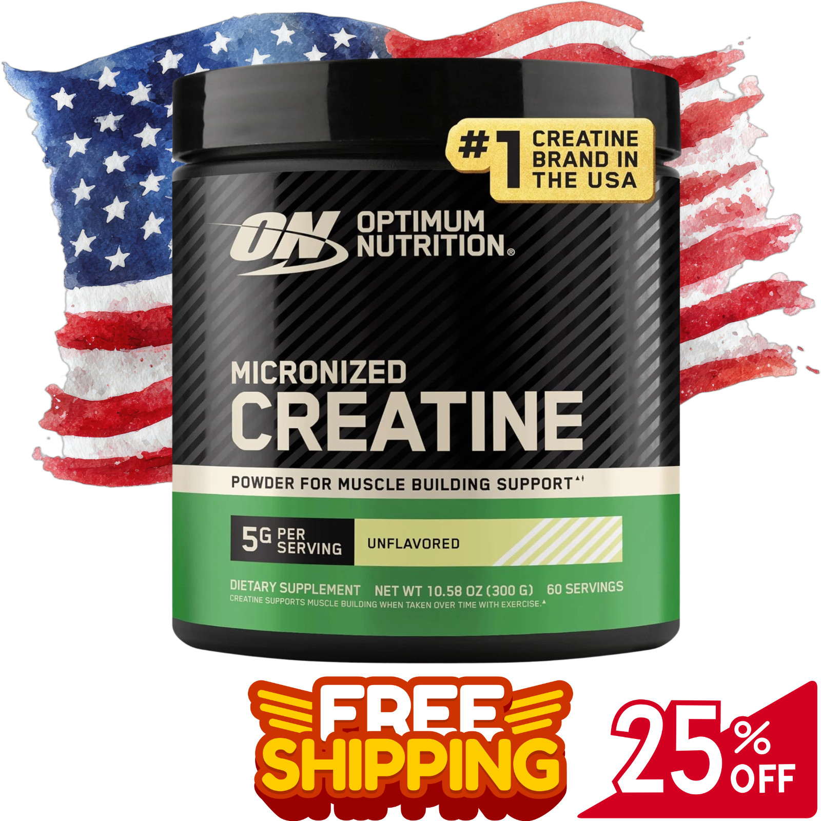 Optimum Nutrition creatine micronized creatine monohydrate power 5g per Serving,