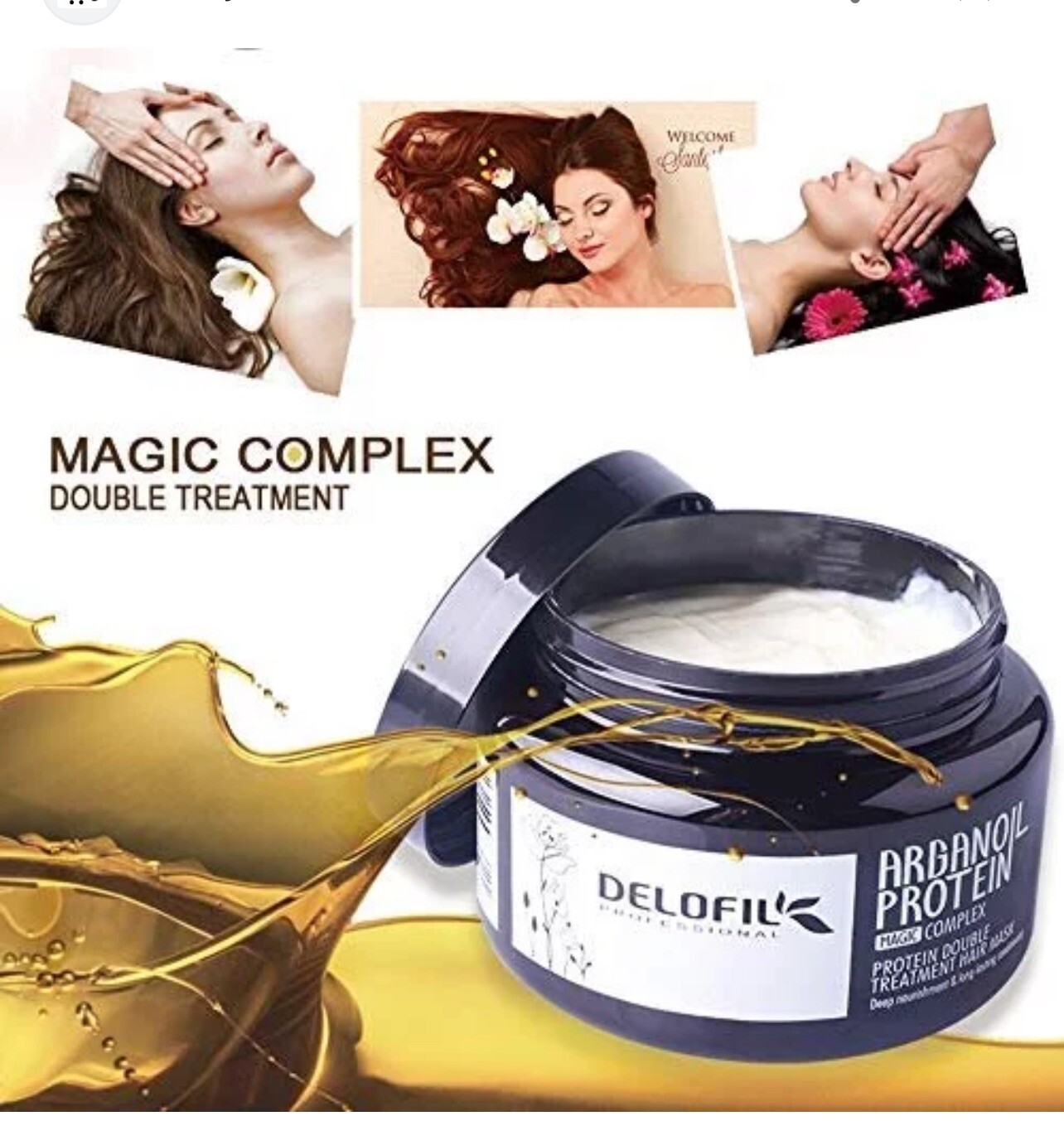 Collagen Hair Mask Double Protein Deep Conditioner Argan Oil Hair Sealed