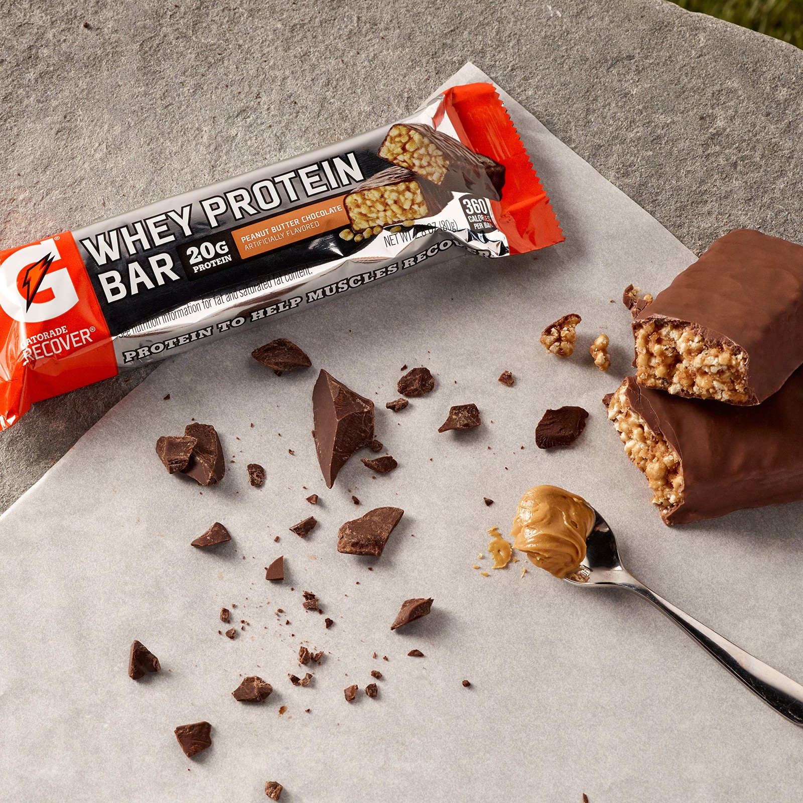 Gatorade Whey Protein Recover Bars, Peanut Butter 2.8 Ounce (Pack of 12)