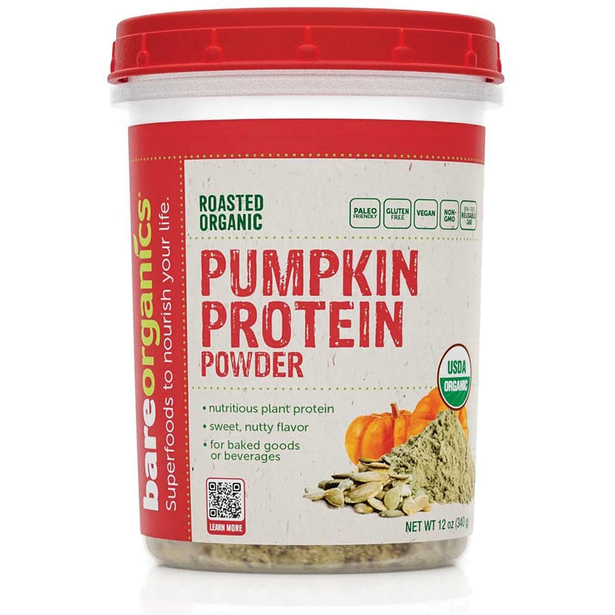 BareOrganics Pumpkin Seed Protein Powder, 12 oz 12 Ounce (Pack of 1), No Color