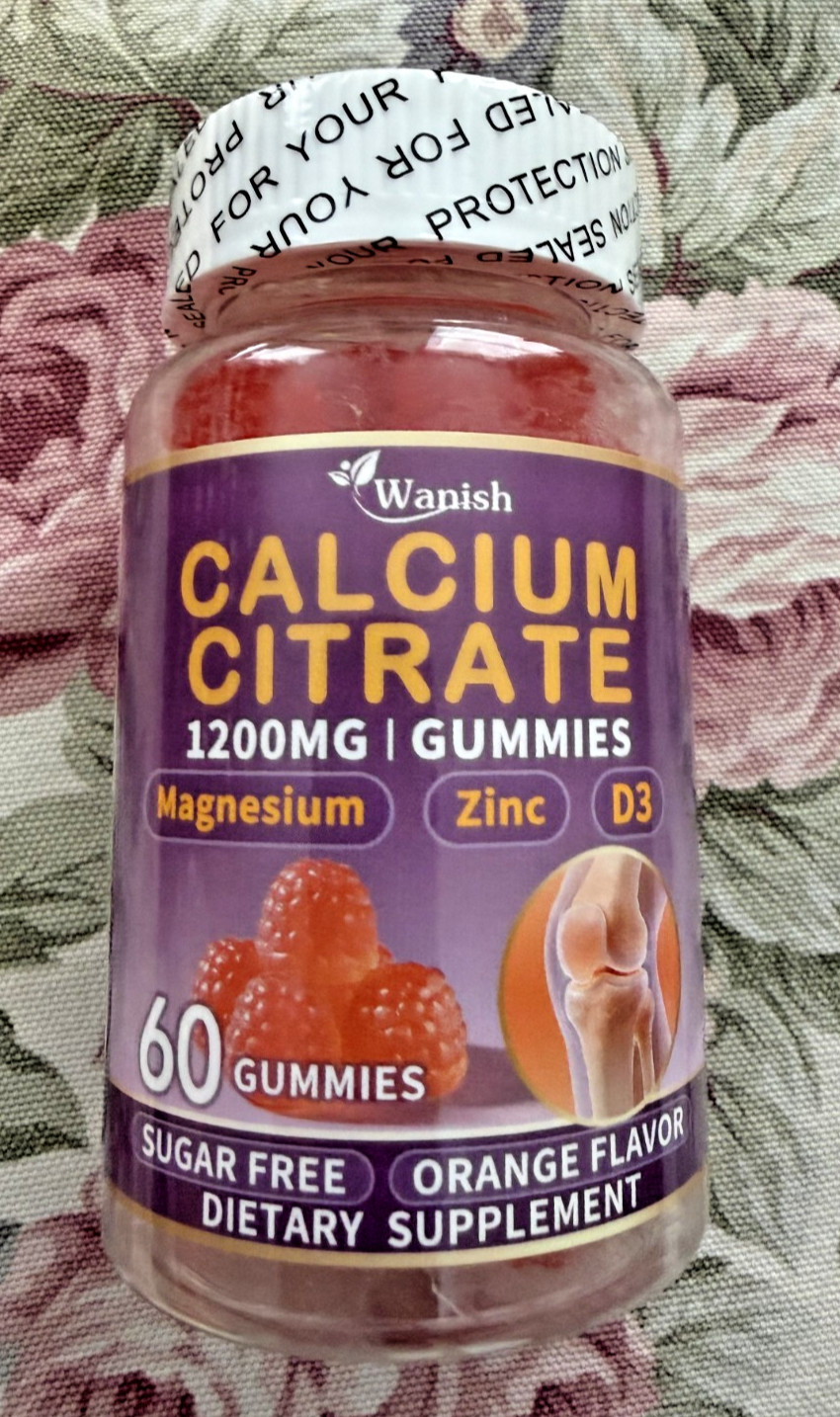 Calcium Citrate 1200 mg Gummies with Vitamin D3 Magnesium Zinc for Women Men