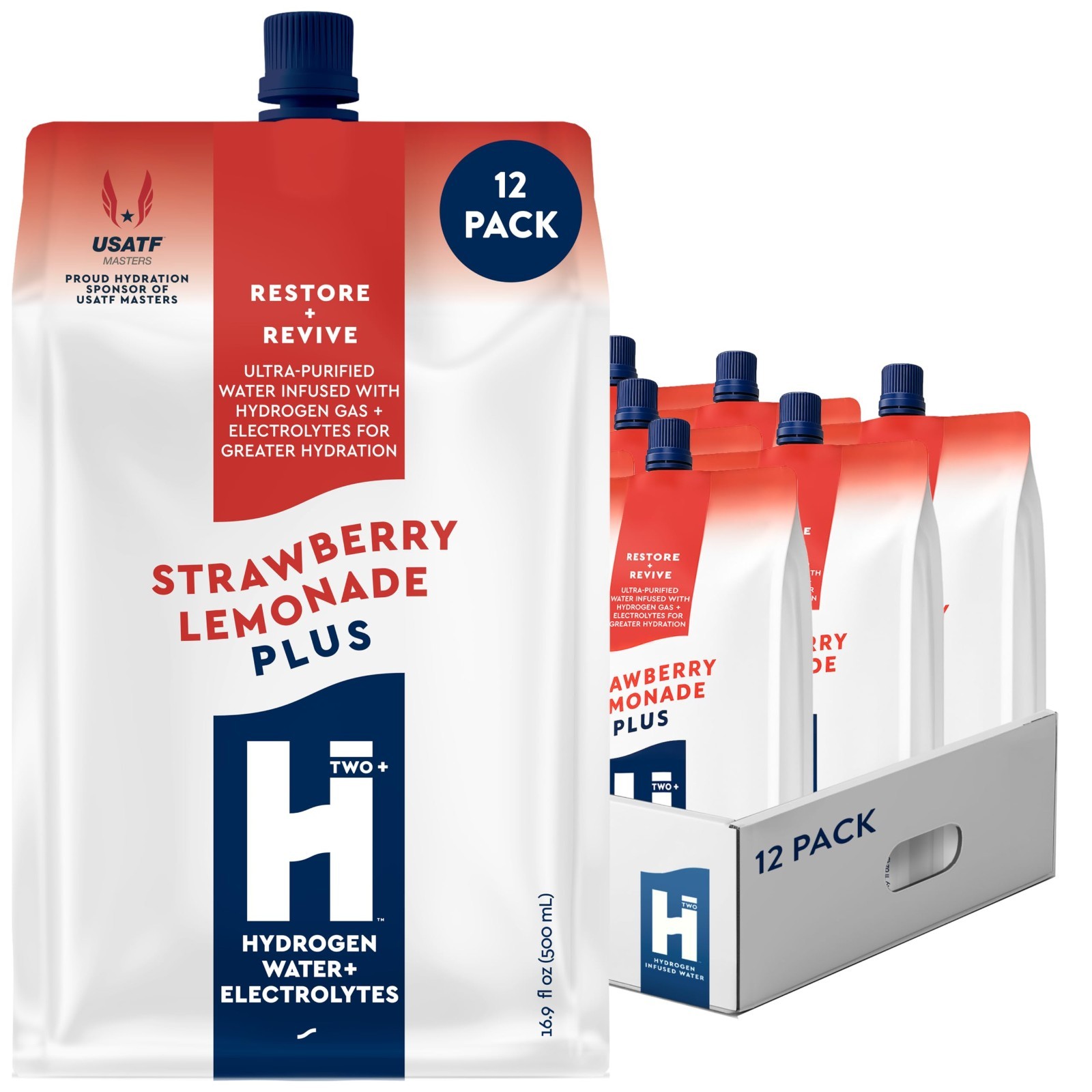 Molecular Hydrogen Water Packets, Strawberry Lemonade, Sugar-Free, 12 Pack, Spor