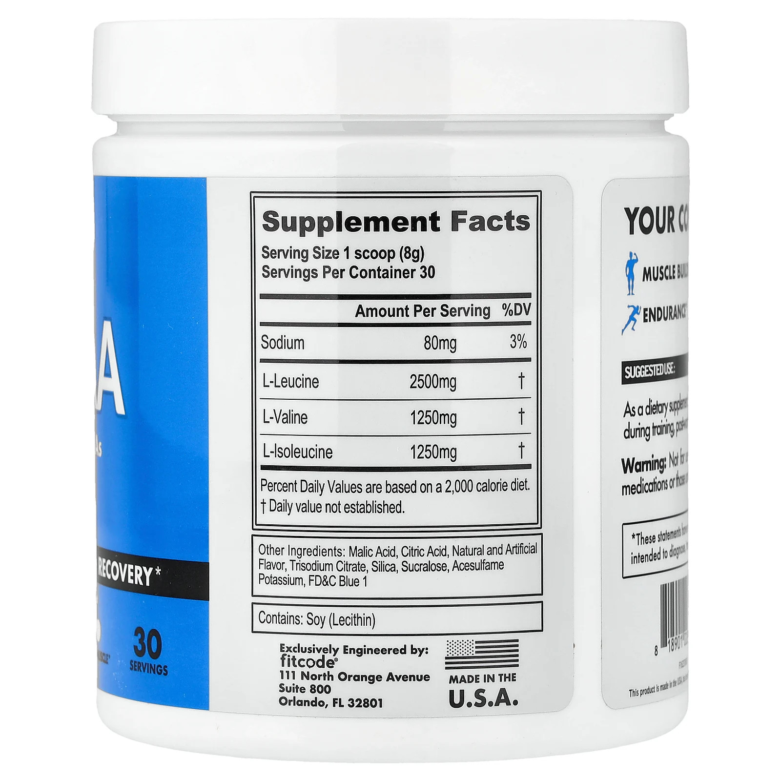 BCAA, Blue Raz, 8.5 oz (240 g)