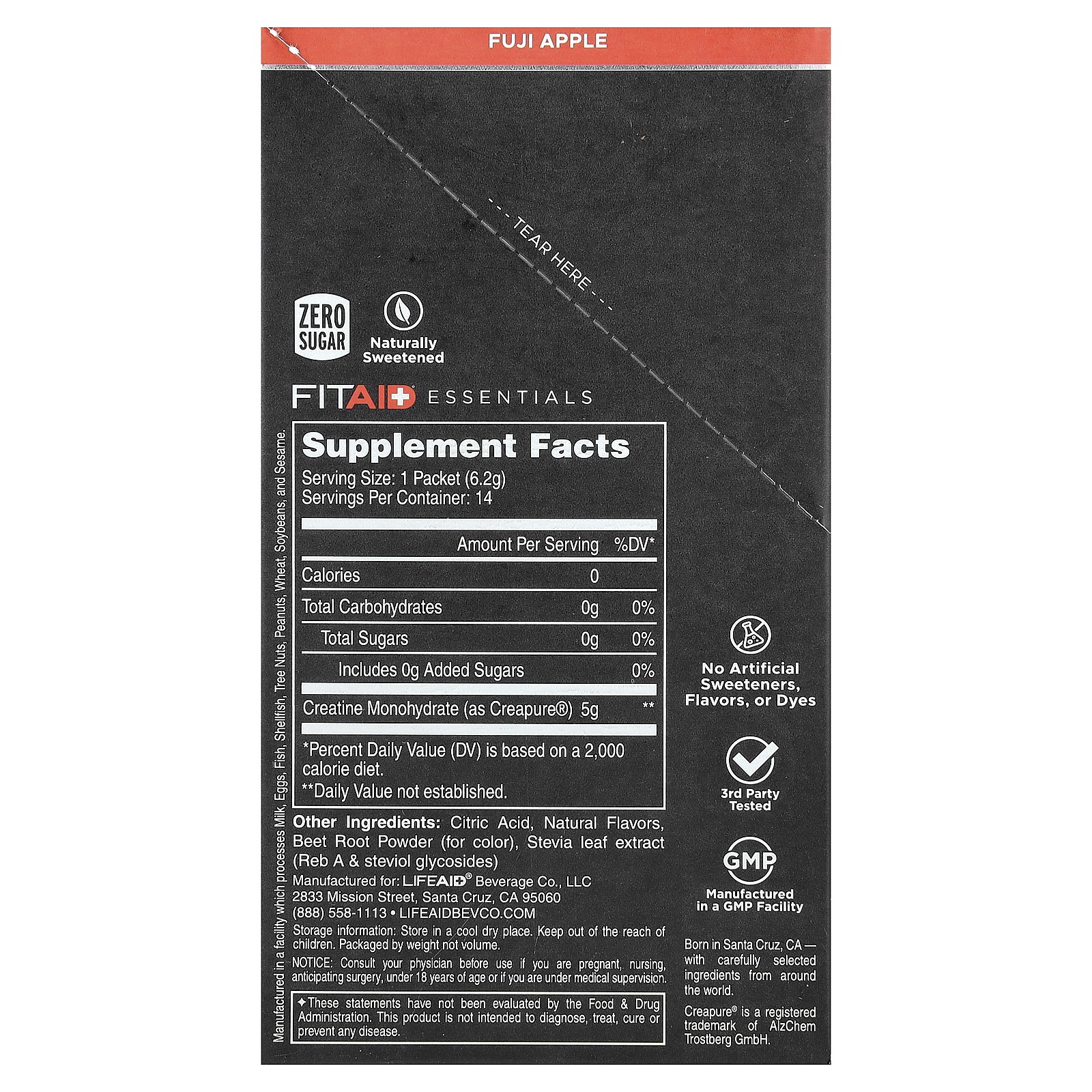 Essentials, Creatine Monohydrate, Fuji Apple, 14 Sticks, 0.22 oz (6.2 g) Each