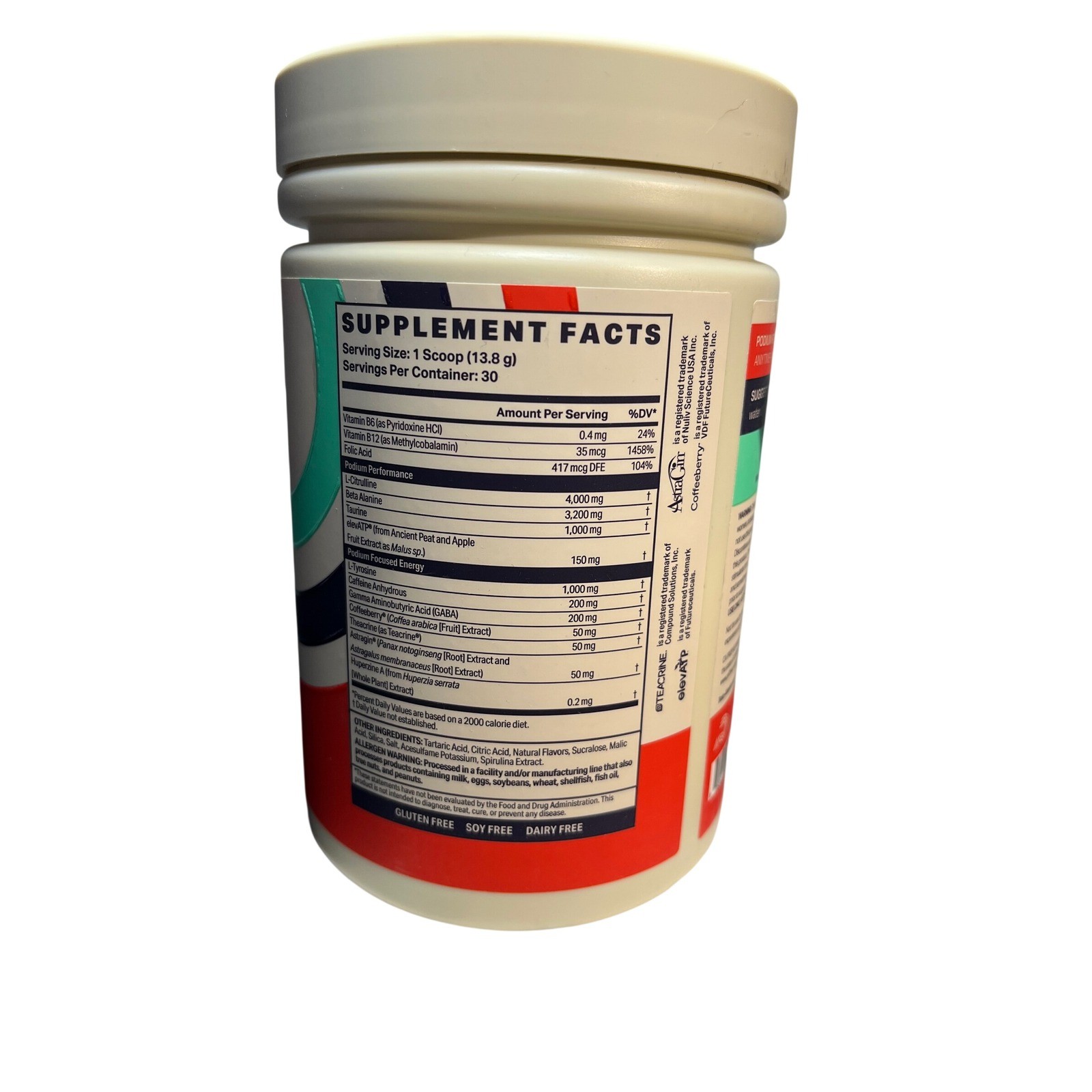 Podium Fuse Pre Workout Blue Razz Slushie 30 Servings Energy Focus Supplement