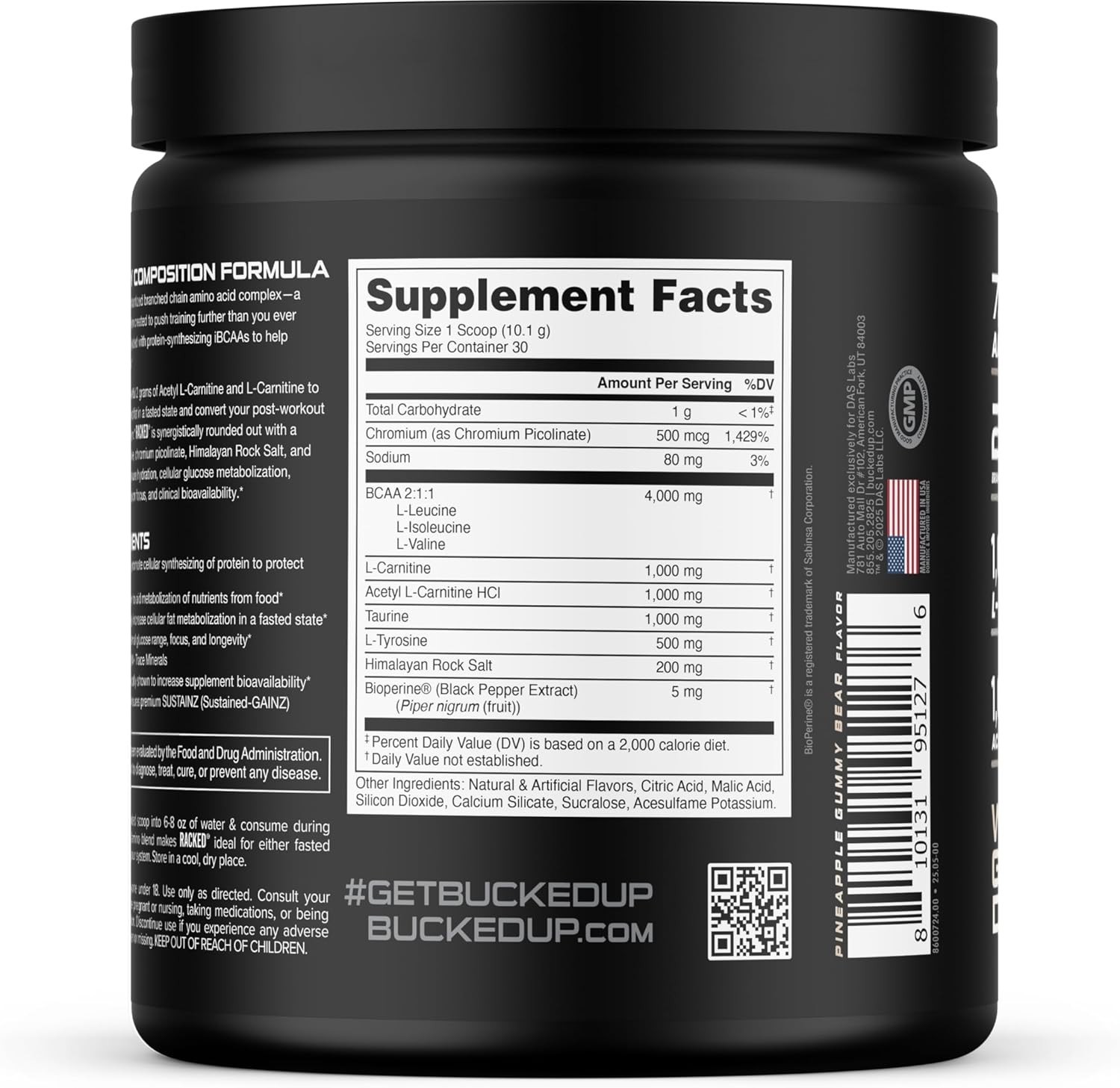 Bucked Up Racked White Gummy Deer | Intra Workout BCAA 211 Formula with L Car…