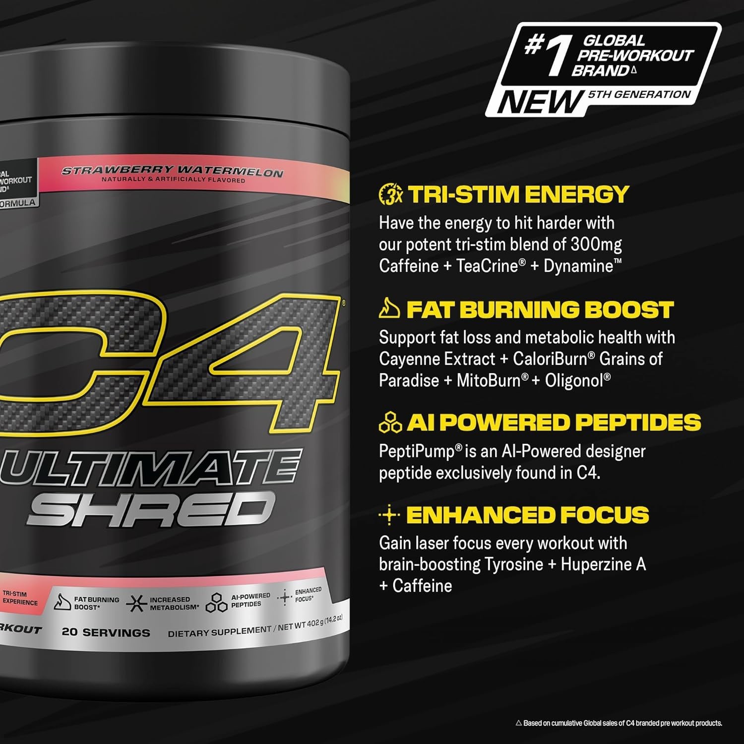 Cellucor C4 Ultimate Shred Pre Workout Powder, Fat Burner for Men Women, Wei…