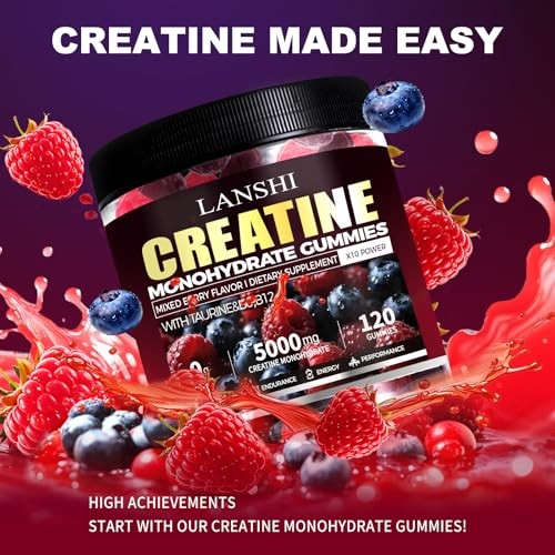 Creatine Monohydrate 5000mg Gummies 120ct Mixed Berry
