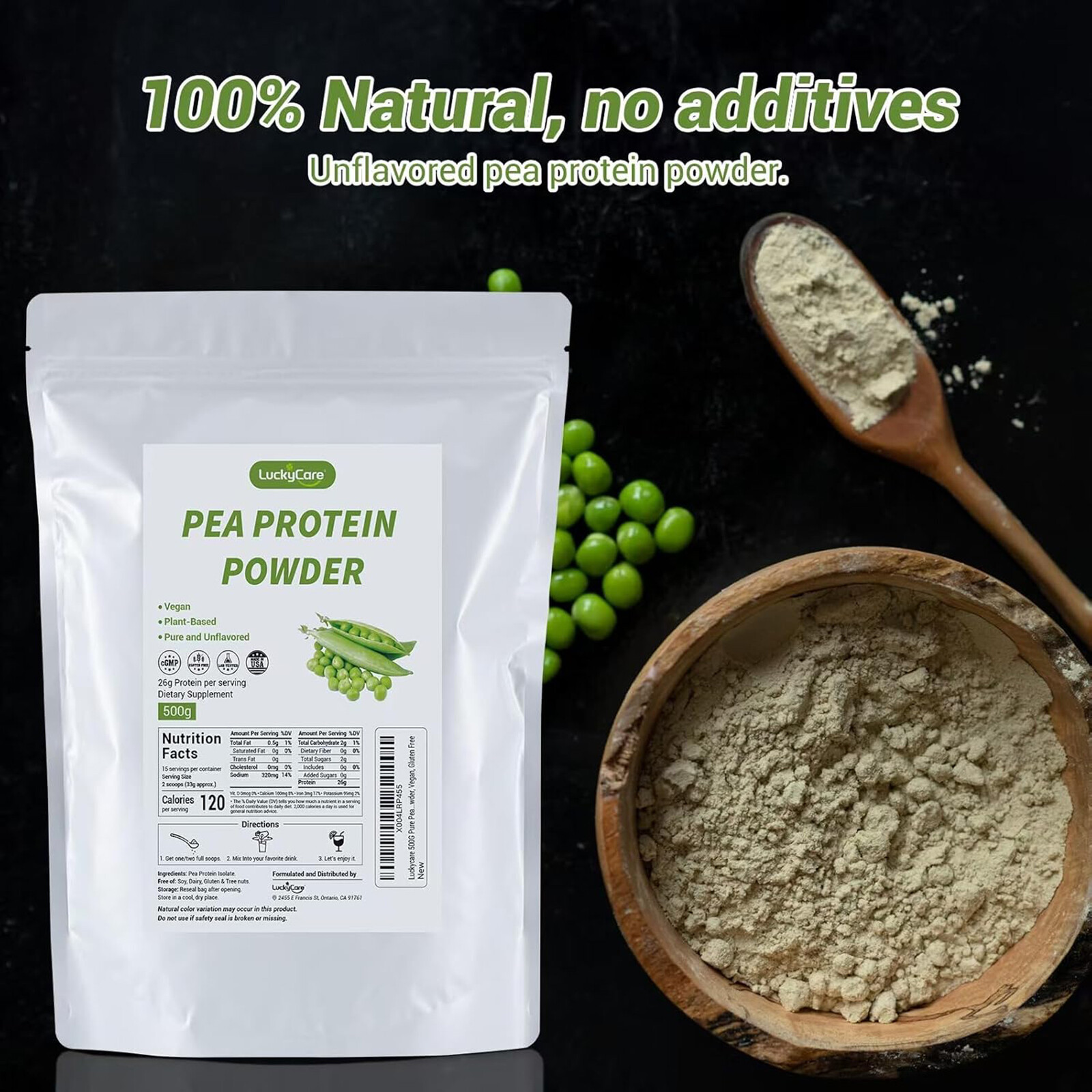 1.1 Lb Organic Pea Protein Powder – Unflavored Protein Powder Mixed in Shake US