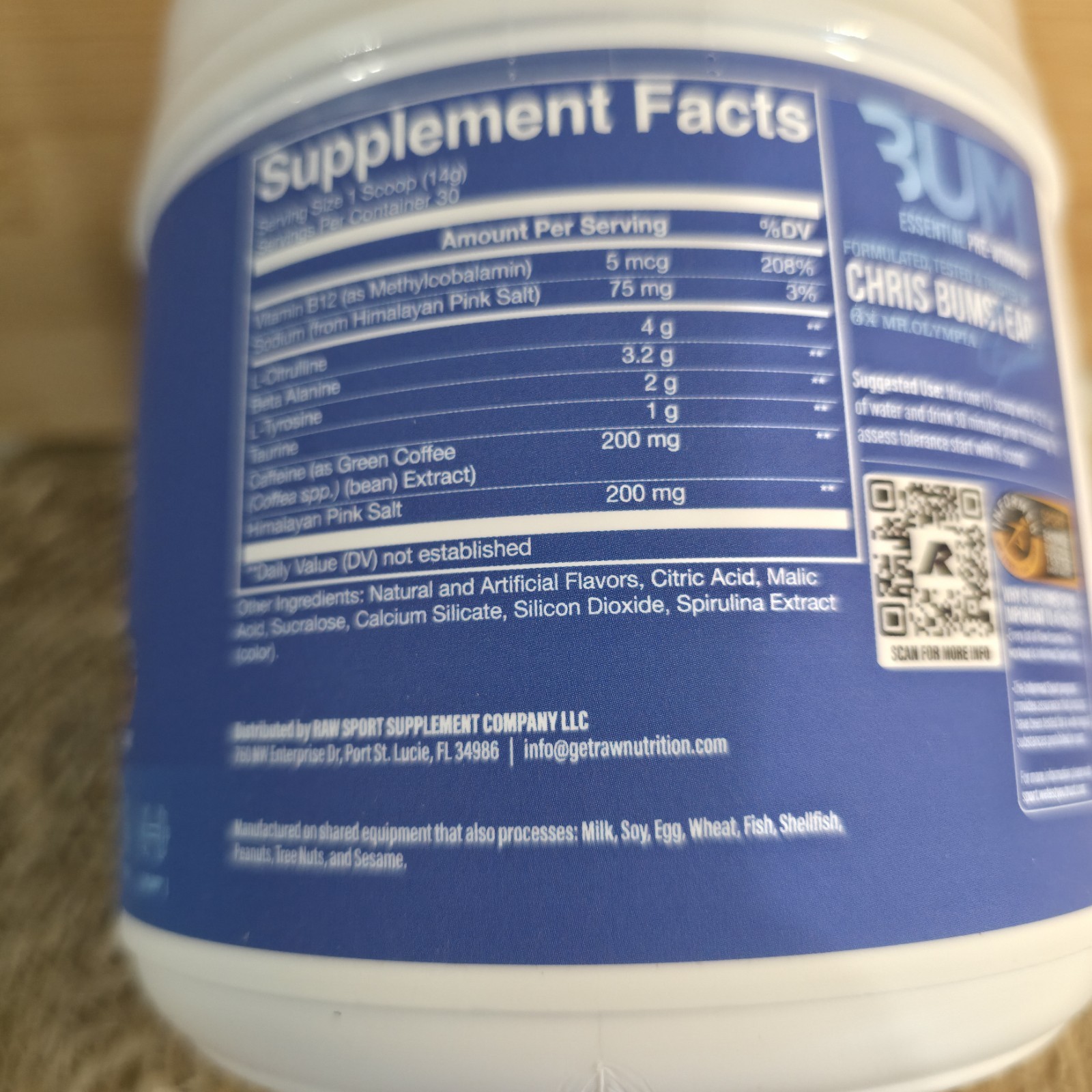 GET RAW NUTRITION CBUM SIGNATURE ESSENTIAL PRE-WORKOUT All-in-one 30 Servings