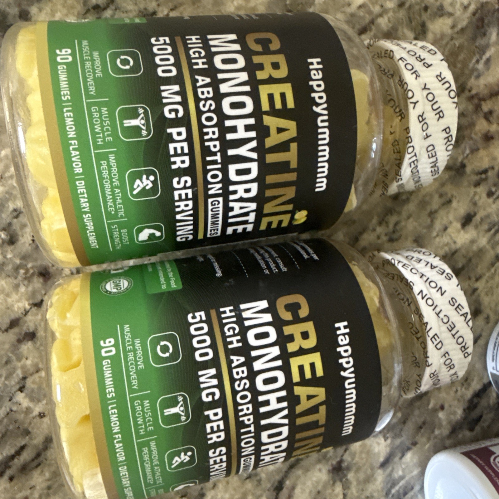 2 x Happyummmm Creatine Monohydrate High Absorption 5000MG, Lemon, Exp. 10/26