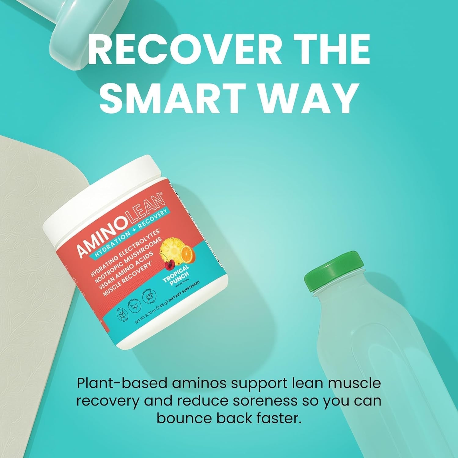 Vegan Amino Acids Powder – BCAA + EAA, Electrolytes & Reishi for Recovery, Sugar