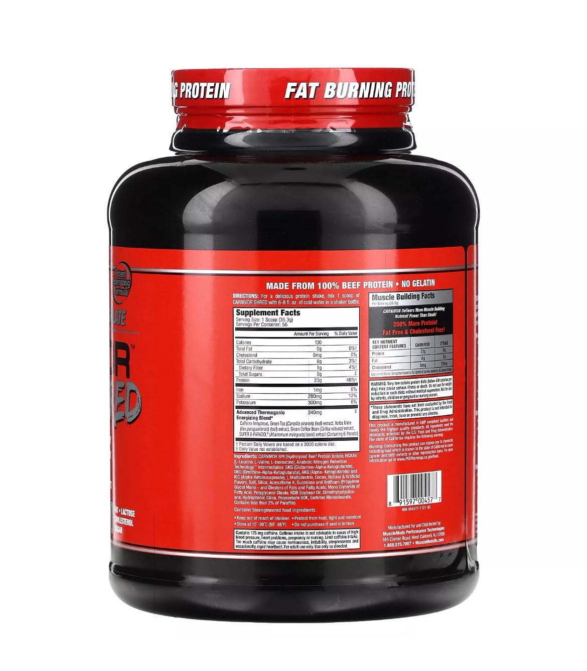 Carnivor Shred, Hydrolyzed Protein, Chocolate, 4.35 lbs (1,977 g)