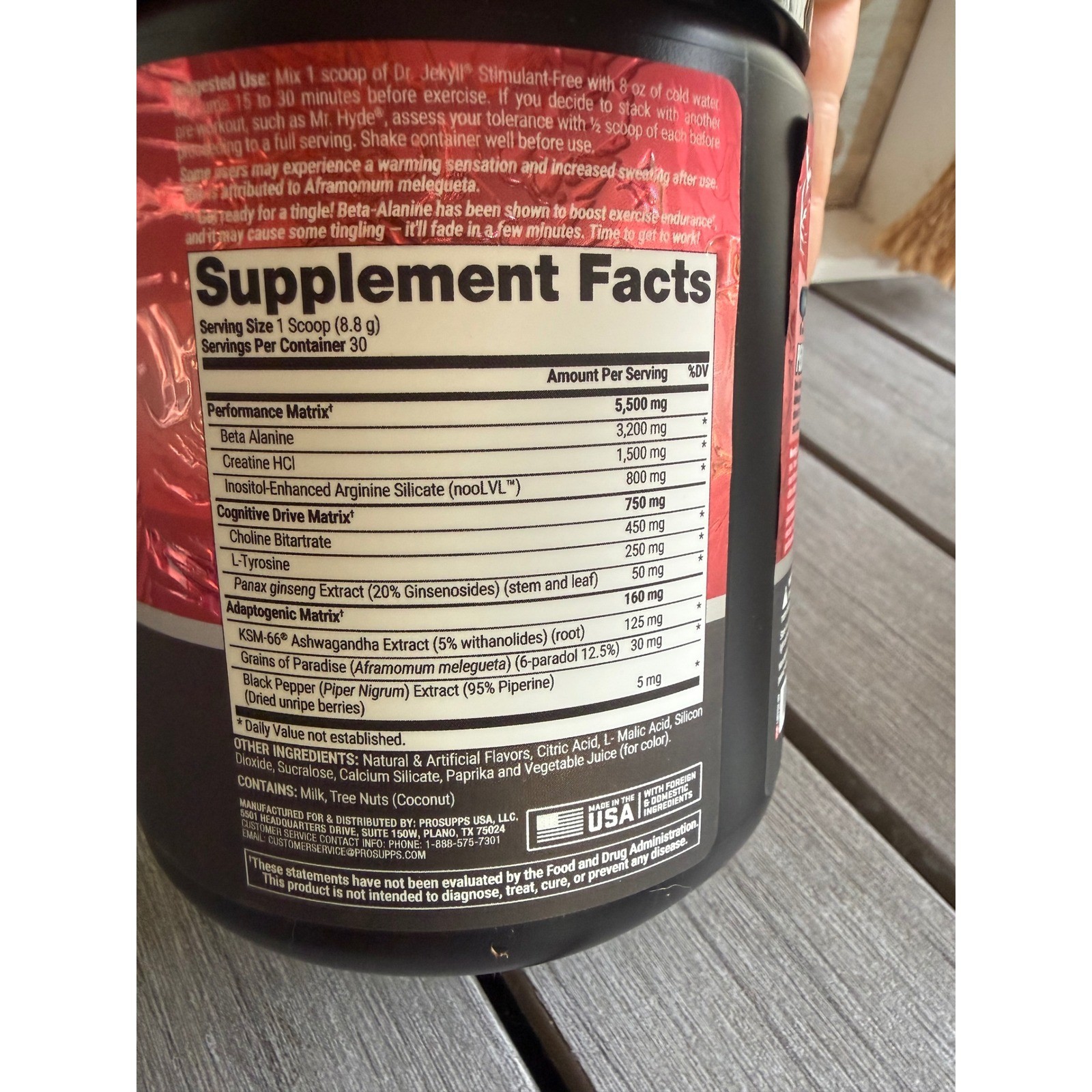 ProSupps Dr. Jekyll Signature Pre-Workout Powder Strawberry New 9.3 oz