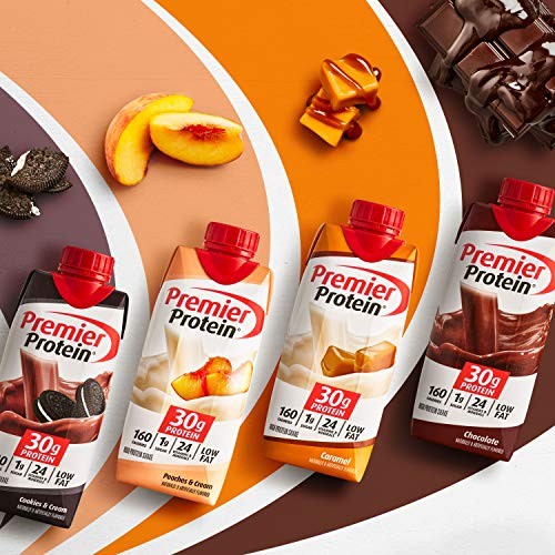 Premier Protein Shake 30g 1g Sugar 24 Vitamins Minerals, Vanilla, 44 FlOz 4 Pack