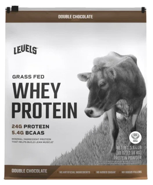 Levels Grass Fed Whey Protein, Double Chocolate, 5.64 lbs NEW
