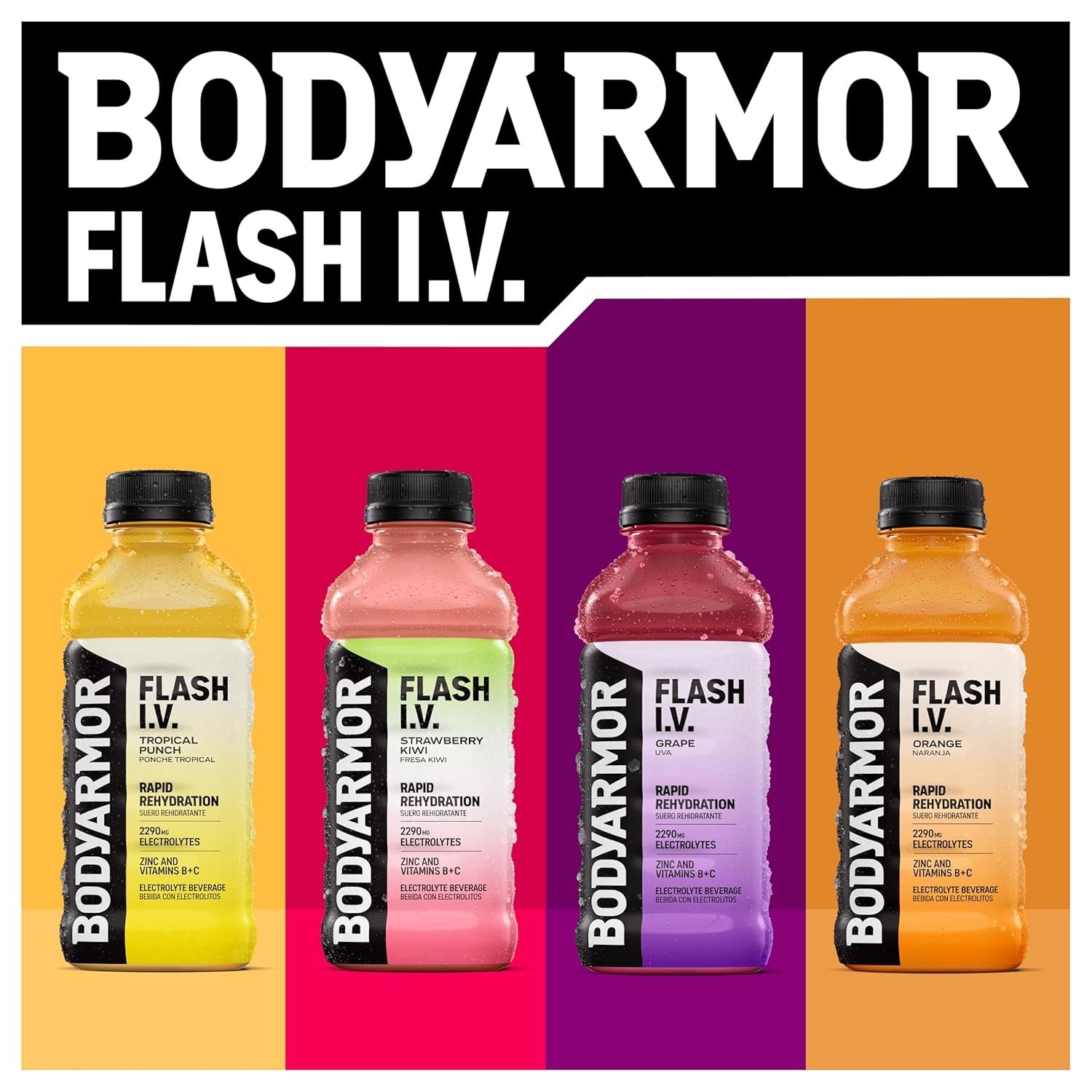 Electrolyte Beverage BodyArmor Flash I V Strawberry Kiwi Hydration Drink Coconut