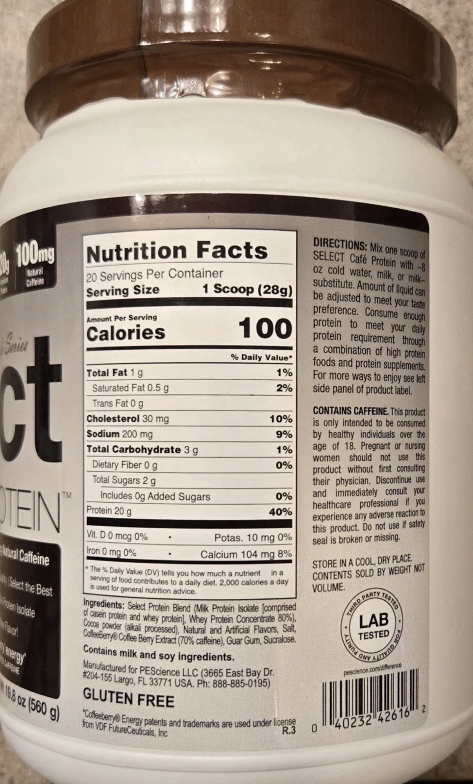 PESCIENCE SELECT PROTEIN Café Series 1.4 lb (20 Serv) Iced Mocha BEST BY 09/26