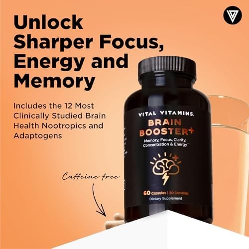 Vital Vitamins Nootropic Brain Supplement Plus – for Memory, Focus, Concentratio