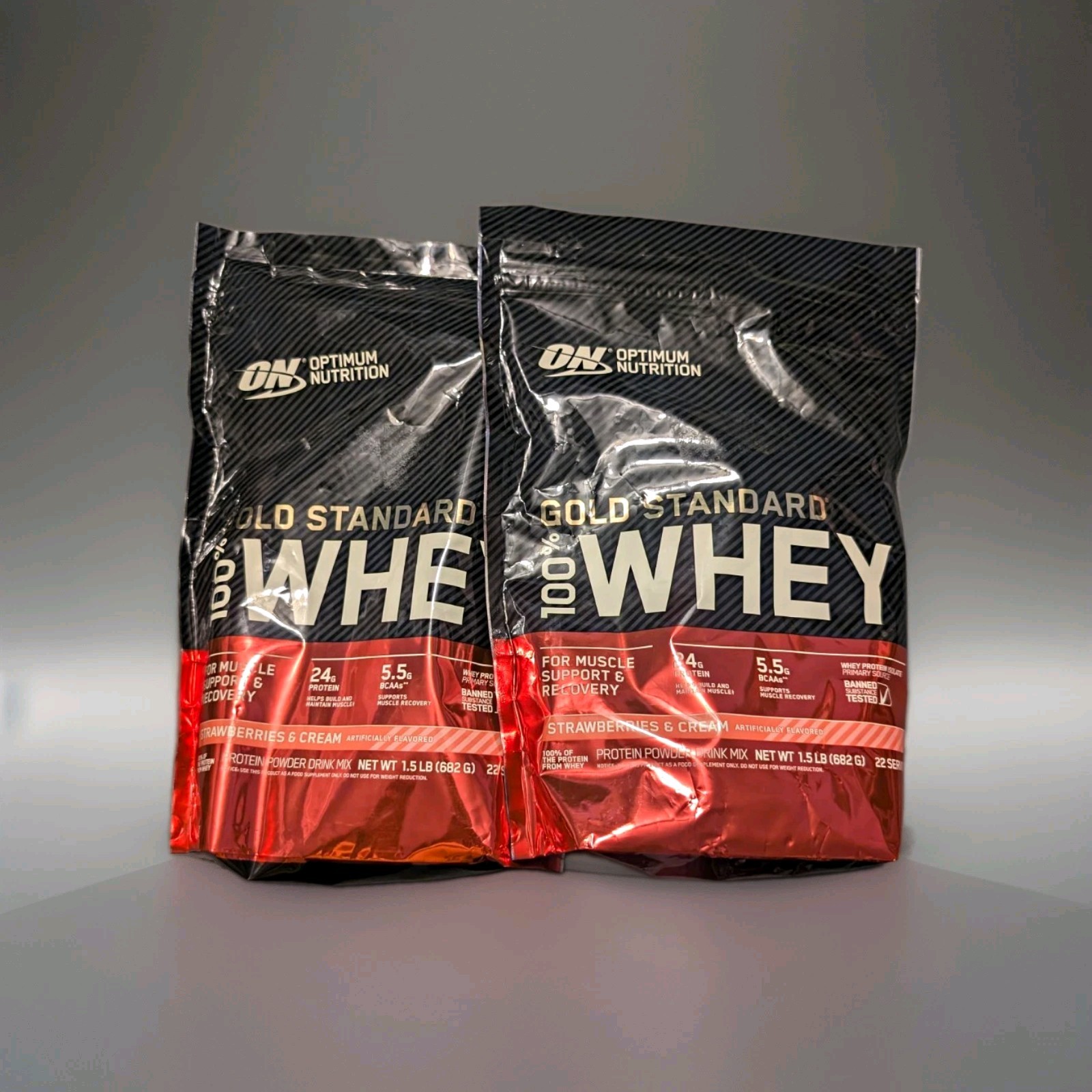 Optimum Nutrition Gold Standard Whey Strawberries & Cream 1.5 lb (2pk)