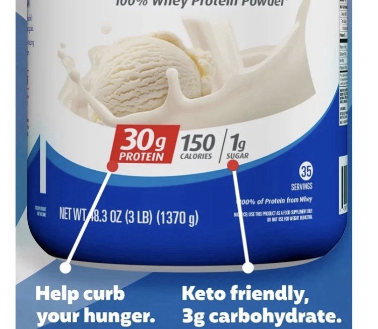 Premier Protein 100% Whey Protein Powder Vanilla Milkshake Gluten-Free Keto 3 lb