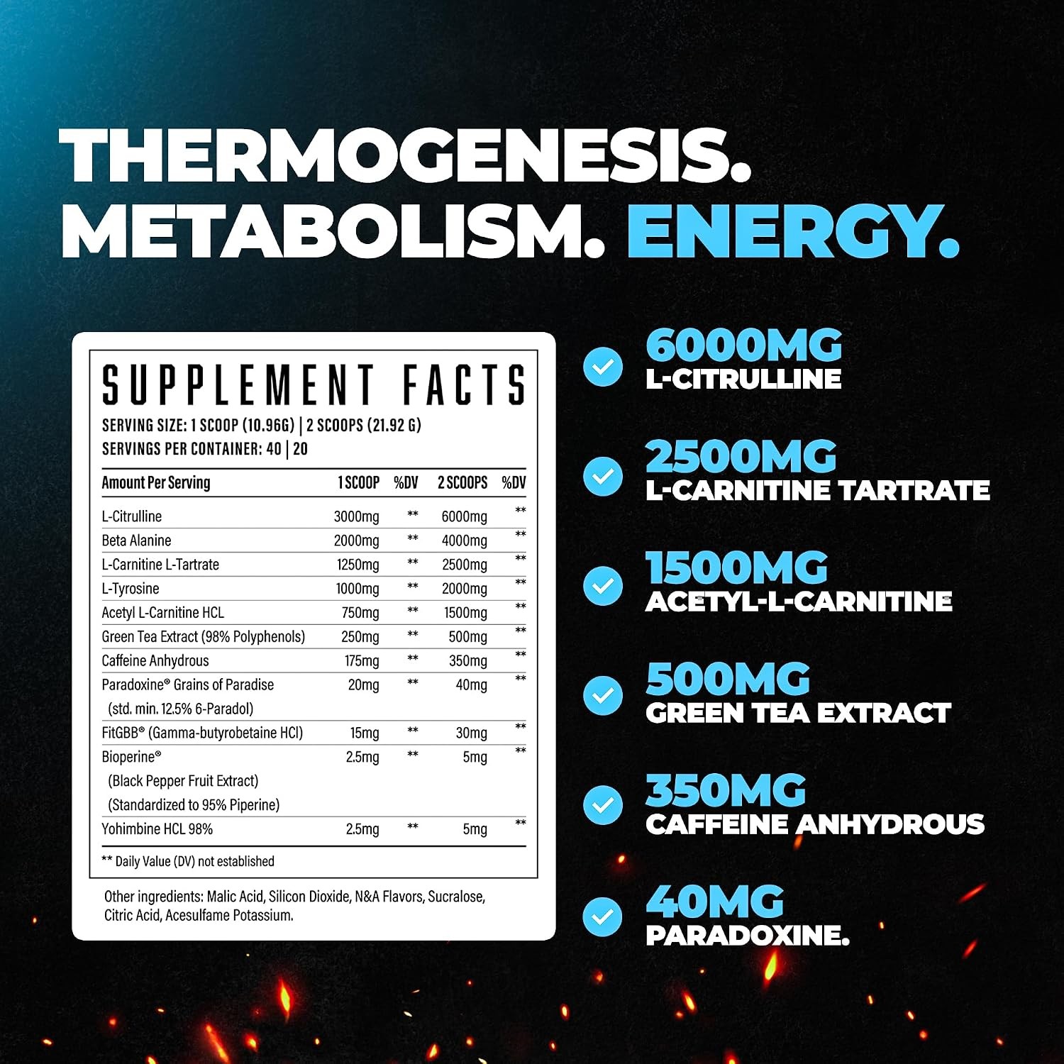 Thermogenic Pre Workout Rainbow Candy Flavor Increase Energy & Boost Workout
