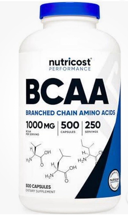 Nutricost BCAA 1000mg, 500 Capsules Exp 3/2028