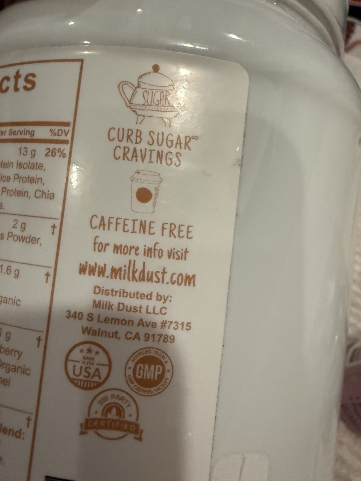 MILK DUST Lactation Protein Powder for Nursing Moms Fudge Brownie 1.45-lbs
