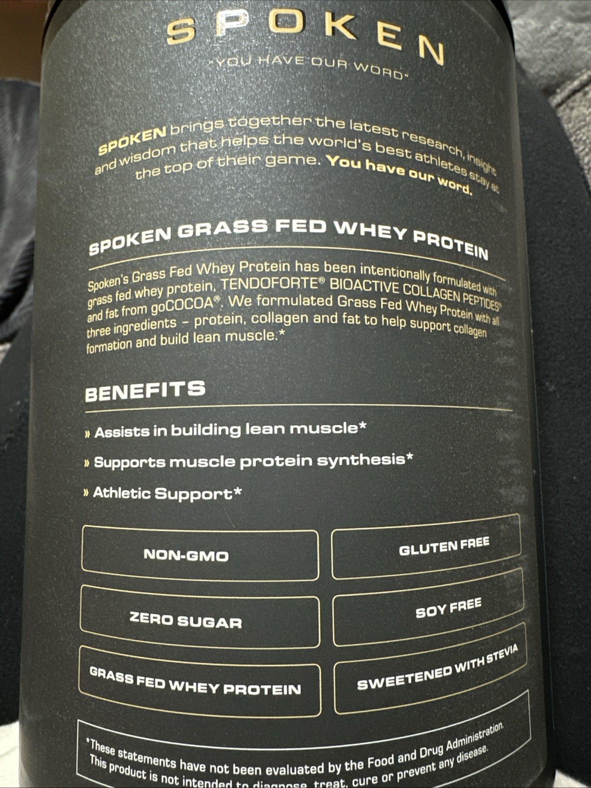 SPOKEN Grass Fed Whey Protein with Collagen Chocolate 31oz 20 Serv Pwdr Ex 11/27