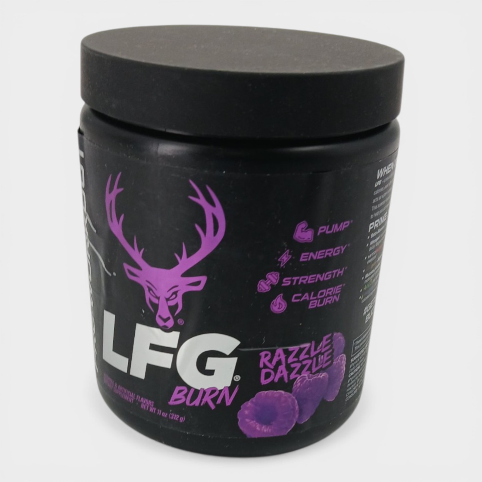 Bucked Up Burn Pre-Workout Powder – Razzle Dazzle Flavor, 11 OZ.