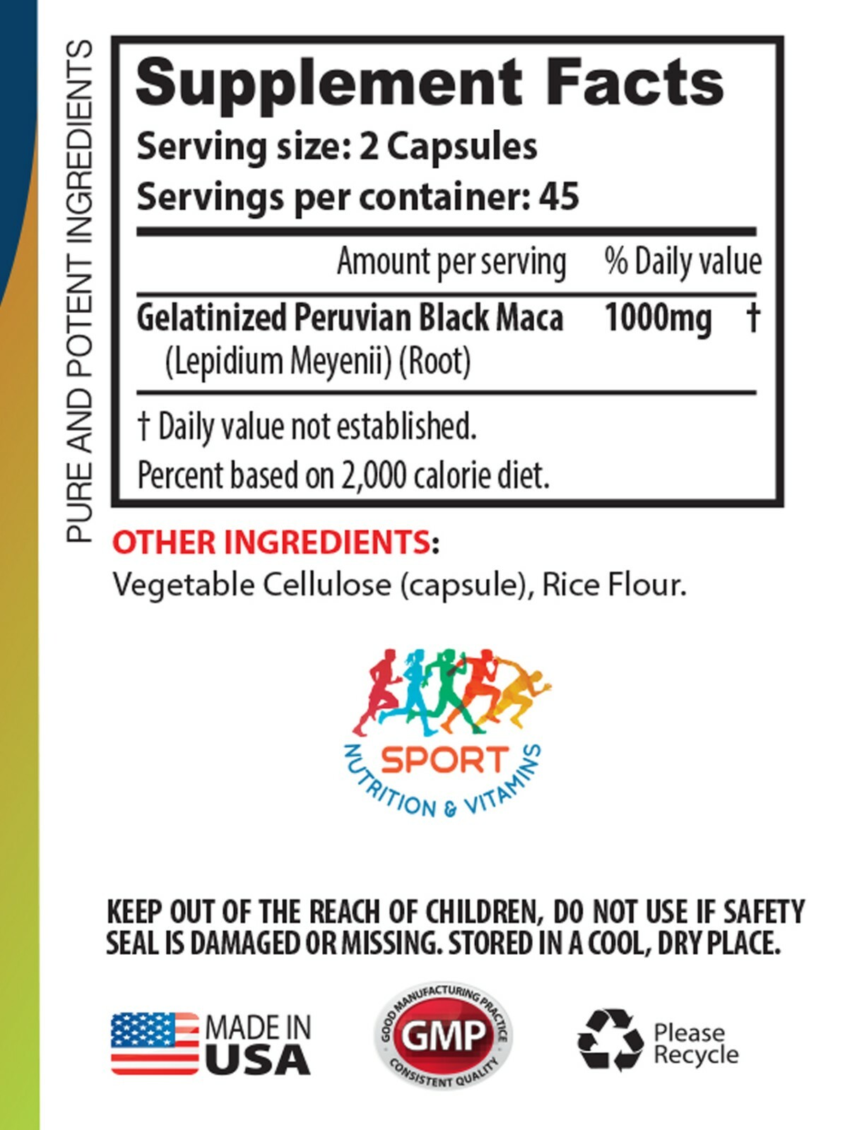 antioxidant anti aging – BLACK MACA – energy boosting for women 1 BOTTLE