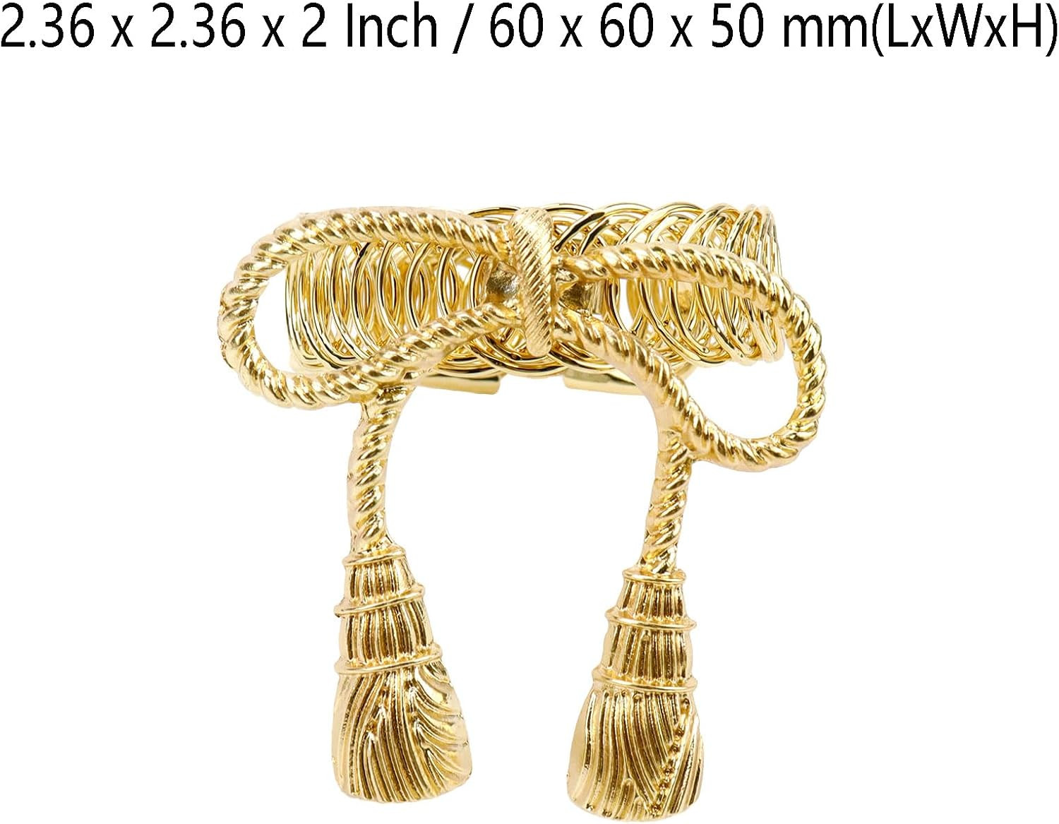 Curtain Tiebacks, Gold Bow Tie Metal Curtain Holdbacks, 2 Pcs | No-Drill Design,