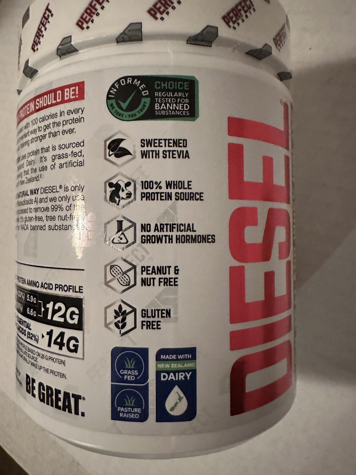 DIESEL NEW ZEALAND WHEY PROTEIN POWDER Chocolate Peanut Butter 360g 12 Servings