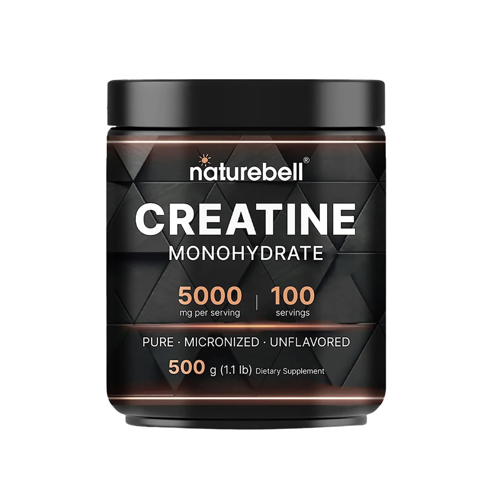 Micronized Creatine Monohydrate Powder 500g – 5000mg Unflavored, Vegan, Keto – P