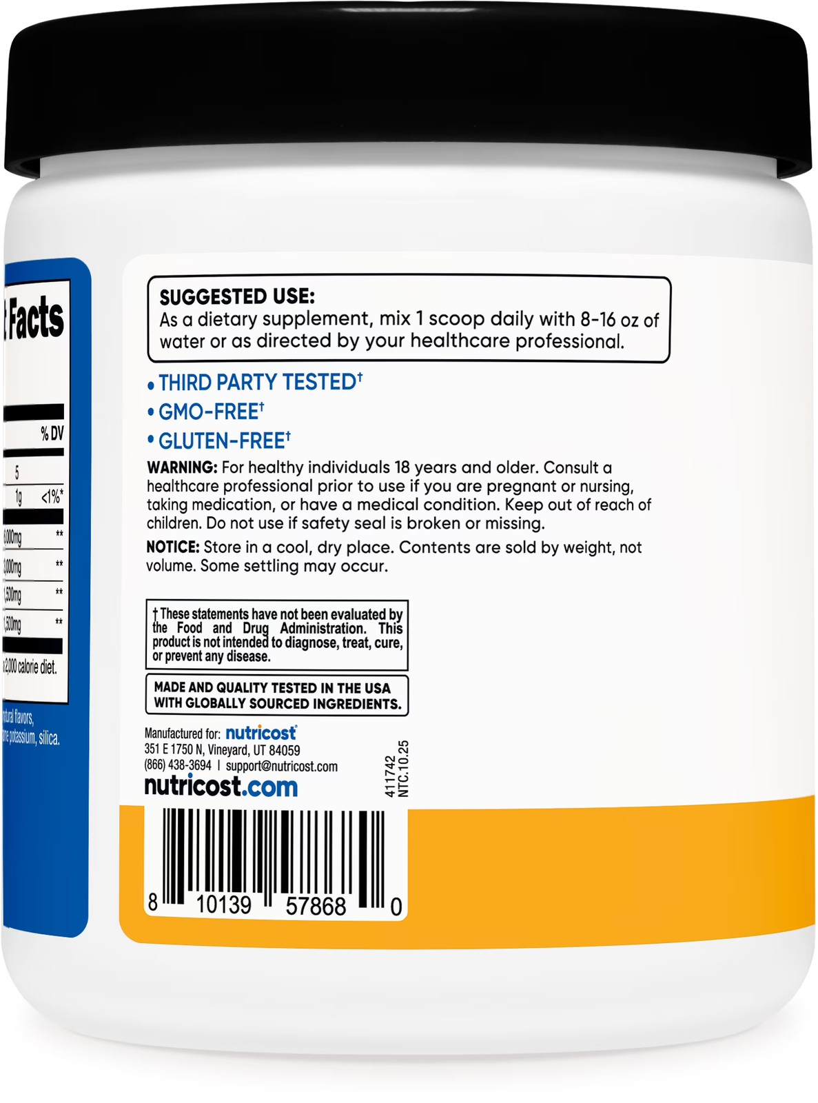 BCAA Powder 2:1:1 (Orchard Fruit) – Branch Chain Amino Acids, 6G per Serving, Ve