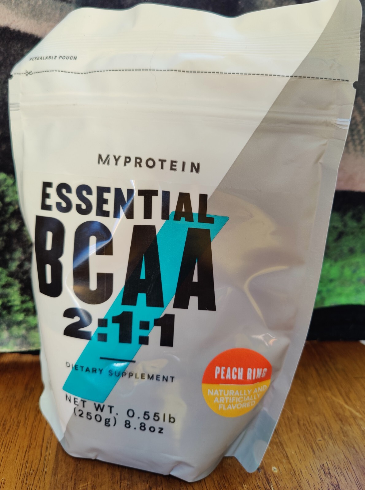 Essential BCAA 2:1:1 Powder, 250g, MyProtein. Rainbow Peach Ring Flavor! .55 lbs