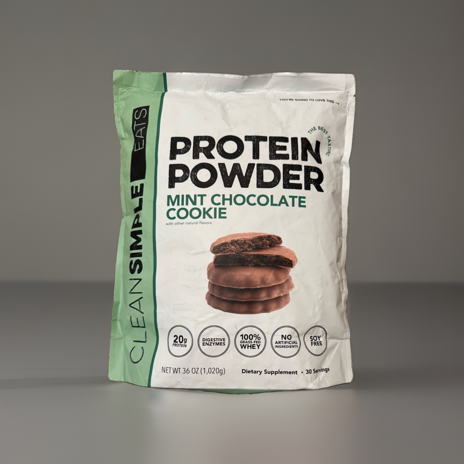 Clean Simple Eats Whey Protein Powder 20 Grams Protein 30 Srvs-Mint Chocolate