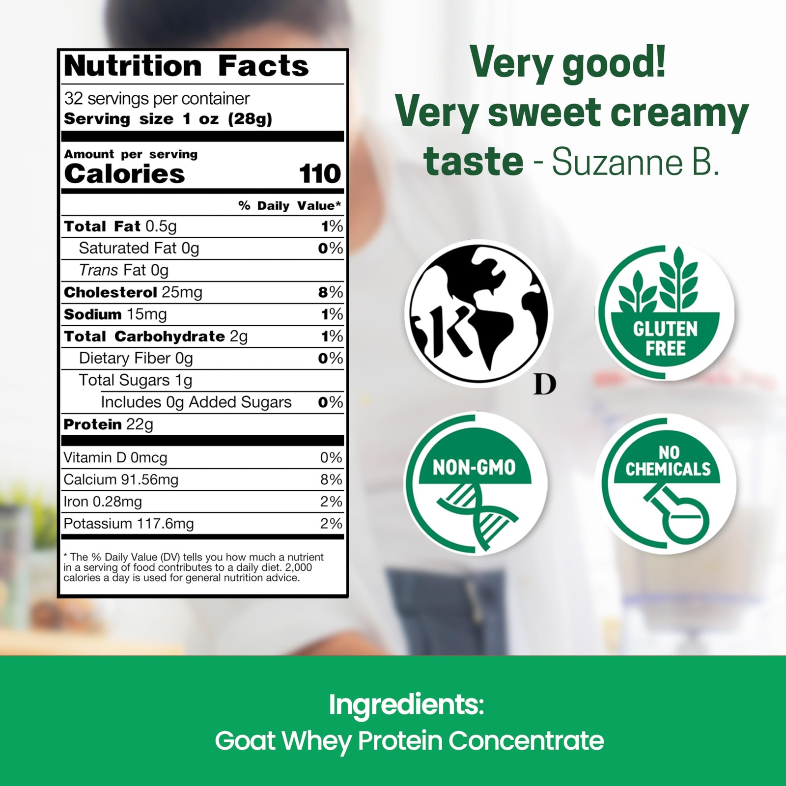 Z Natural Foods Goat Whey Protein Powder Concentrate – Undenatured Unflavored…
