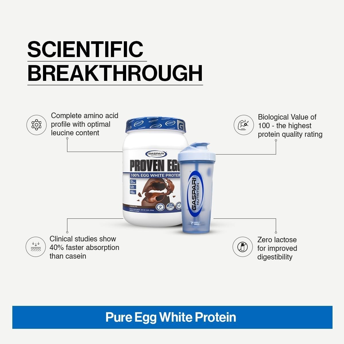 Proven Egg White Protein Powder, 25g Protein, Keto & Dairy Free – 2lbs Chocolate