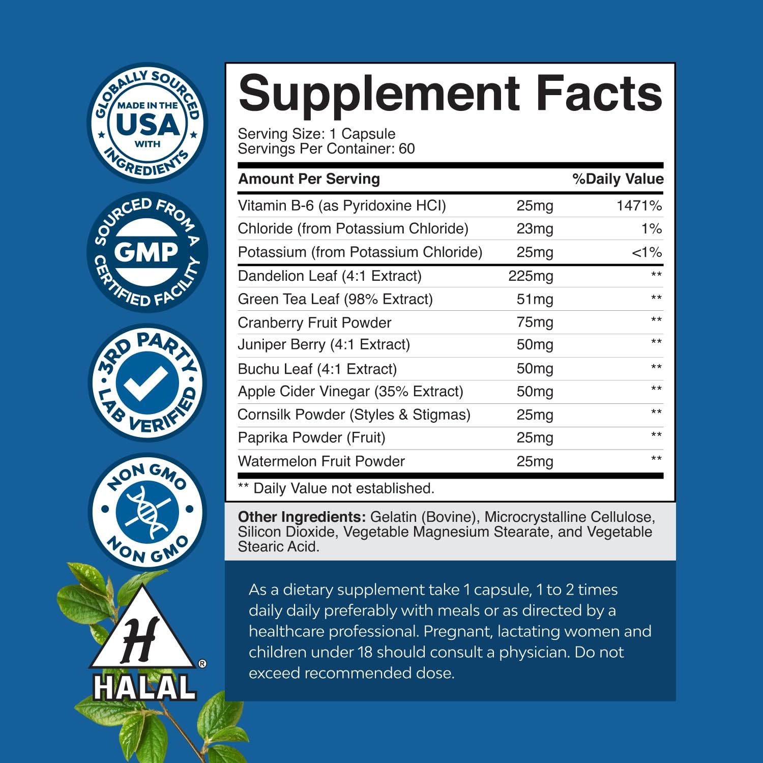 Natures Craft Water Away Herbal Diuretic Pills – Supplement