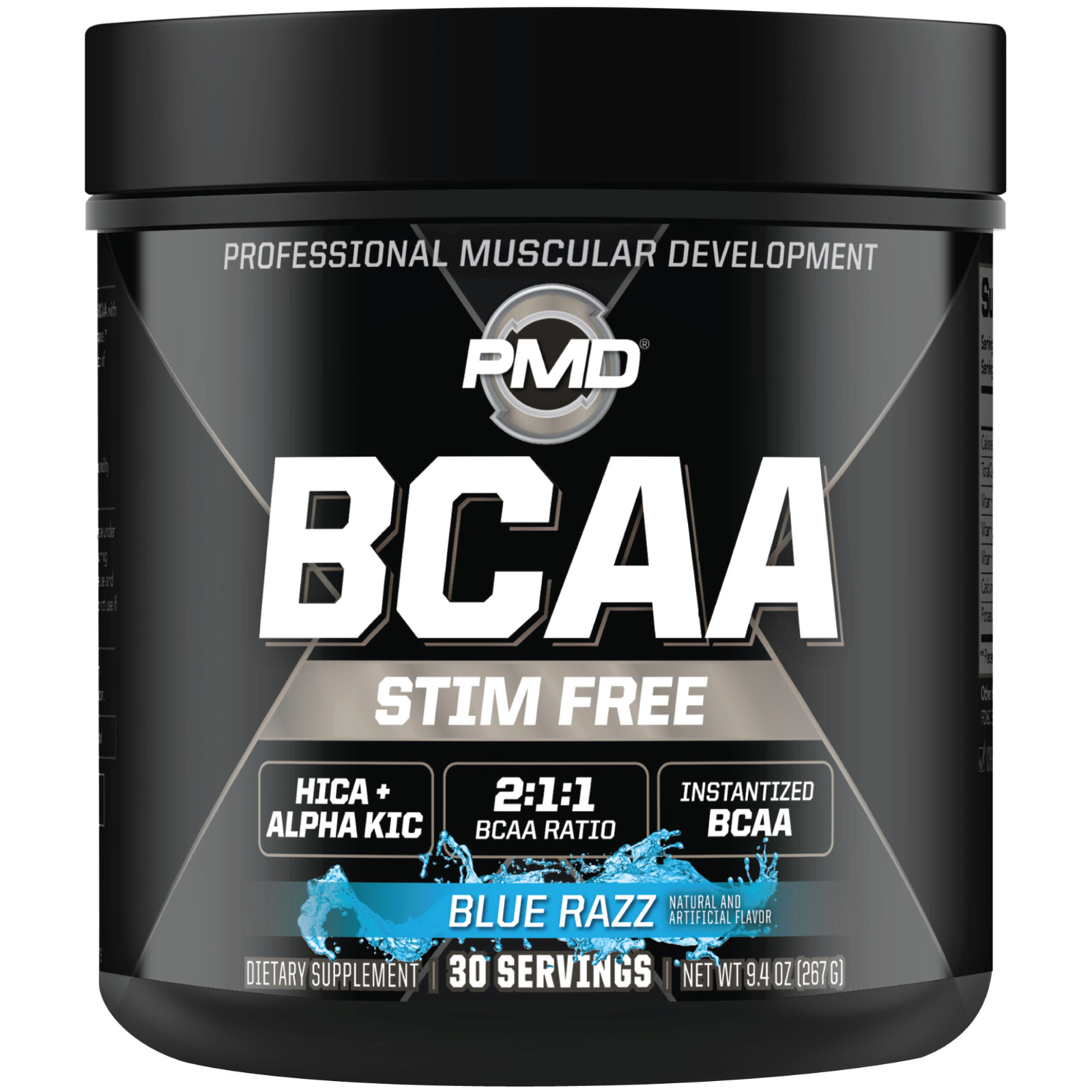 PMD BCAA Stim Free Amino Acids for Performance & Recovery – Blue Razz (30 Serve)